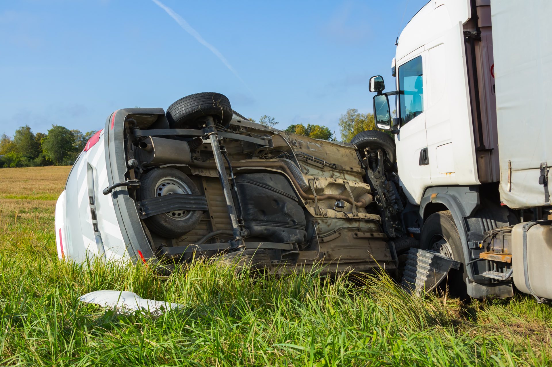 Accident involving vehicle and truck