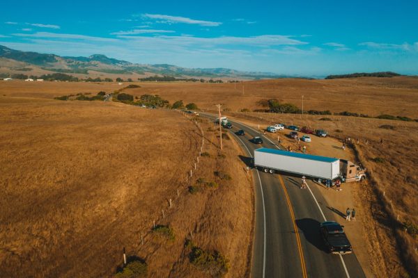 Truck accident involving multiple vehicles