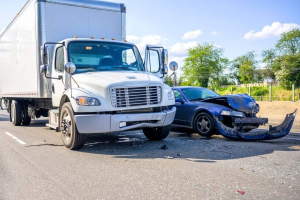 Car and truck collision on roadway | personal injury law firm​ | Henderson Taylor Law Firm